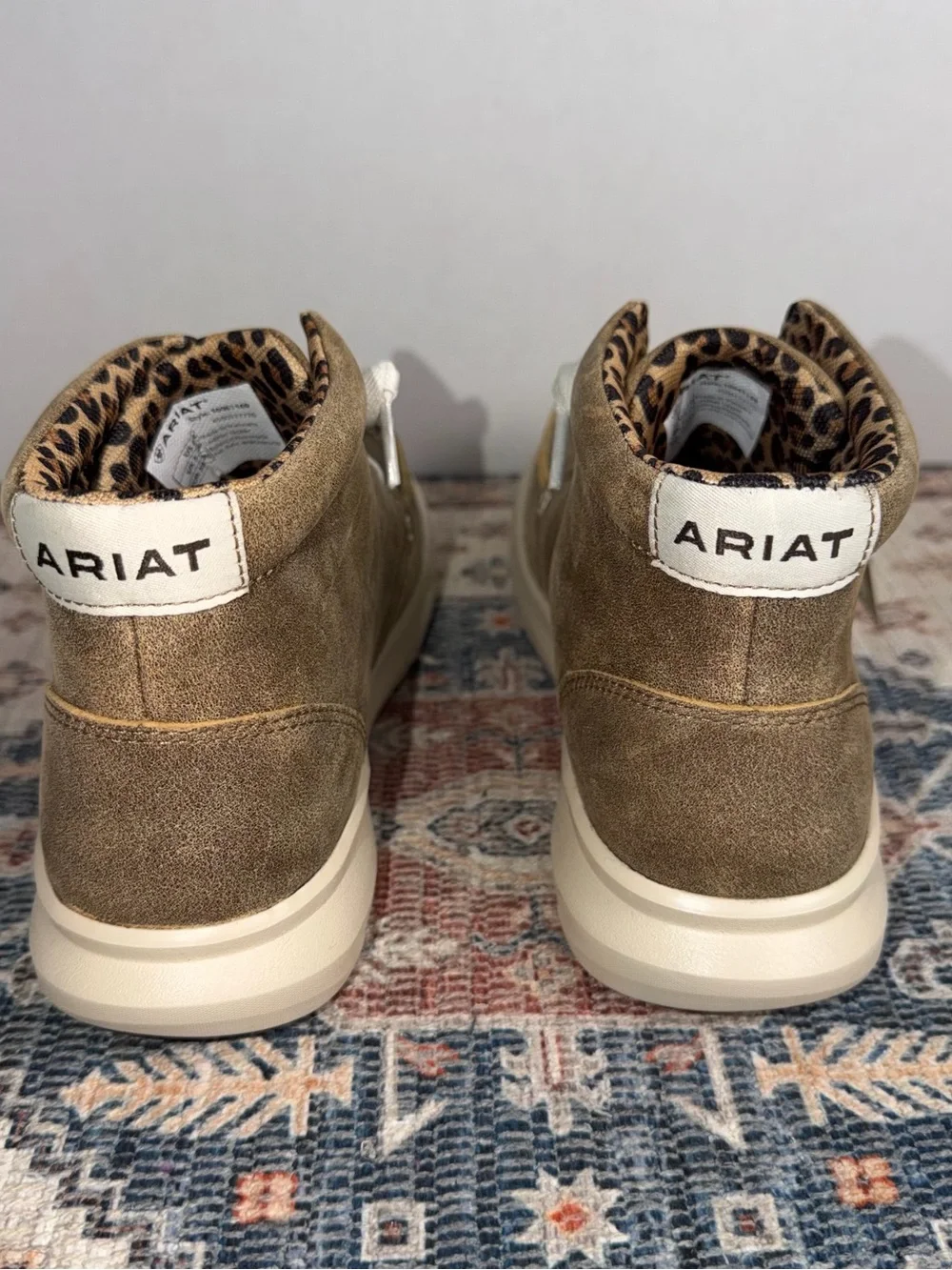 Ariat Taupe Brown Suede Men's Chukka with Leopard Lining